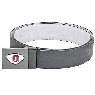 Gray Ohio State Buckeyes Reversible Leather Belt