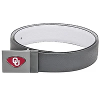 Gray Oklahoma Sooners Reversible Leather Belt