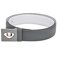 Gray Miami Hurricanes Reversible Leather Belt