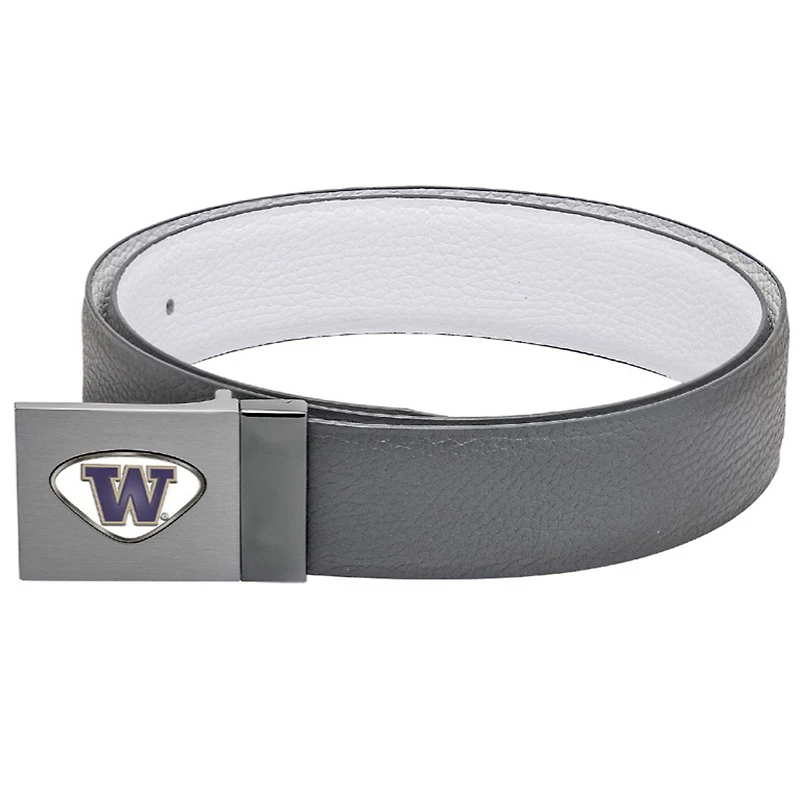 Gray Washington Huskies Reversible Leather Belt
