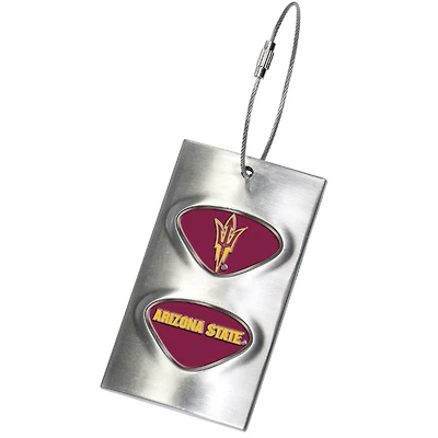 Silver Arizona State Sun Devils 3.5'' x 2'' Bag Tag