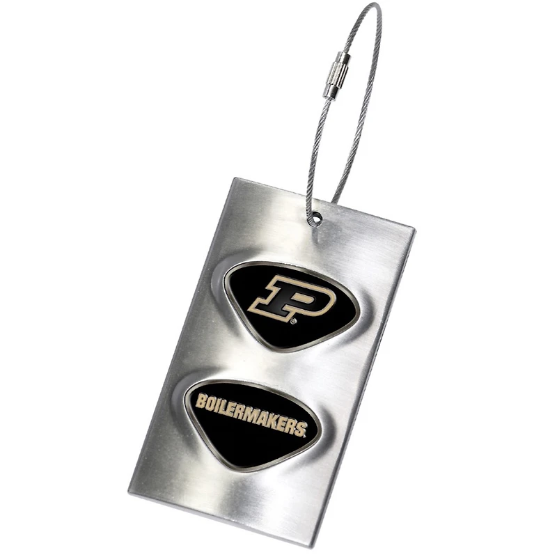 Silver Purdue Boilermakers 3.5'' x 2'' Bag Tag