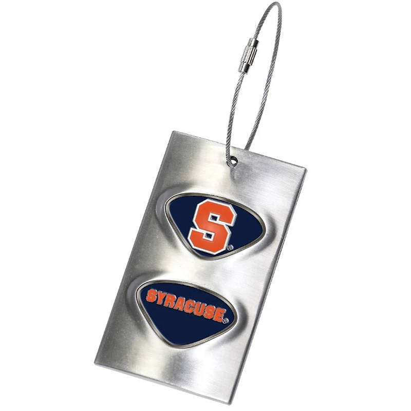 Silver Syracuse Orange 3.5'' x 2'' Bag Tag