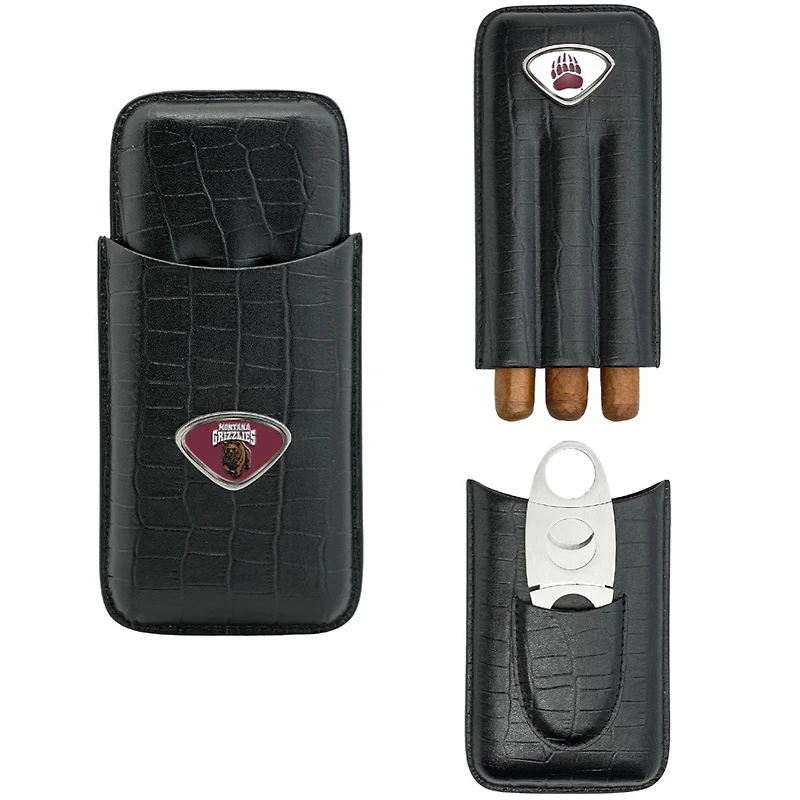 Black Montana Grizzlies Cigar Case
