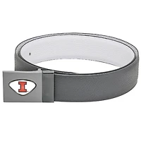 Gray Illinois Fighting Illini Reversible Leather Belt