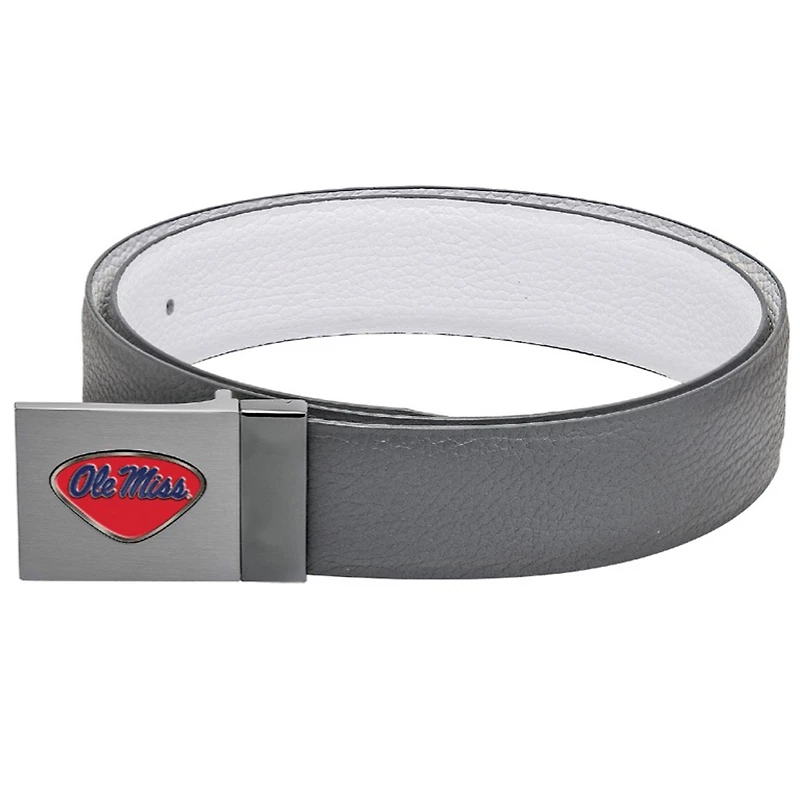 Gray Ole Miss Rebels Reversible Leather Belt