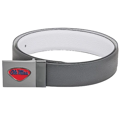 Gray Ole Miss Rebels Reversible Leather Belt
