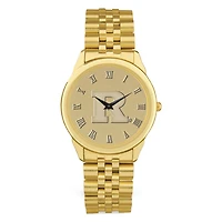 Men's Gold Rutgers Scarlet Knights Medallion Rolled Link Bracelet Wristwatch