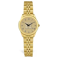 Women's Gold Rutgers Scarlet Knights Medallion Rolled Link Bracelet Wristwatch