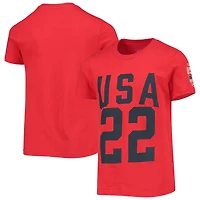 Girls Youth Red Team USA 2022 Winter Olympics T-Shirt