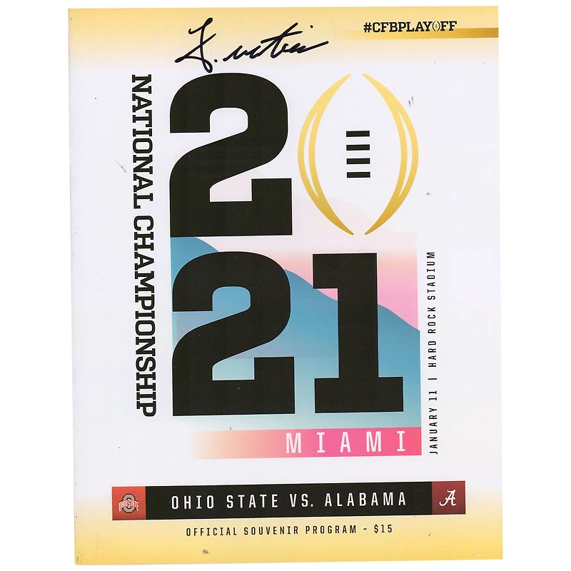 John Metchie Alabama Crimson Tide Autographed 2021 National Championship Gameday Program