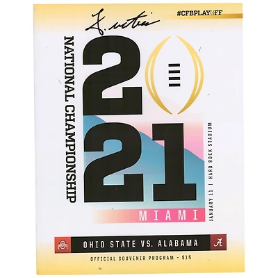 John Metchie Alabama Crimson Tide Autographed 2021 National Championship Gameday Program