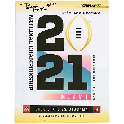 Brian Robinson Alabama Crimson Tide Autographed 2021 National Championship Gameday Program with "2020 CFP Champs" Inscription