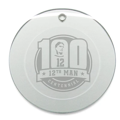 Texas A&M Aggies 12th Man Centennial 3'' Glass Round Ornament