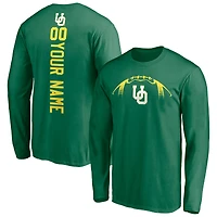Men's Green Oregon Ducks Playmaker Football Personalized Name & Number Long Sleeve T-Shirt