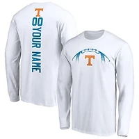 Men's White Tennessee Volunteers Playmaker Football Personalized Name & Number Long Sleeve T-Shirt