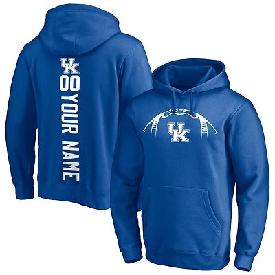 Men's Royal Kentucky Wildcats Playmaker Football Personalized Name & Number Pullover Hoodie