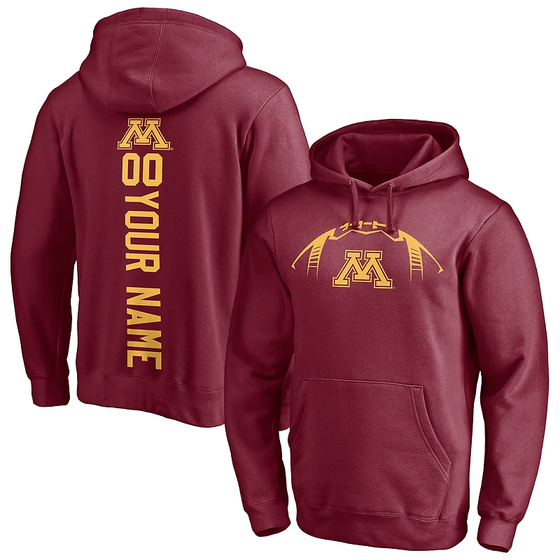 Men's Maroon Minnesota Golden Gophers Playmaker Football Personalized Name & Number Pullover Hoodie