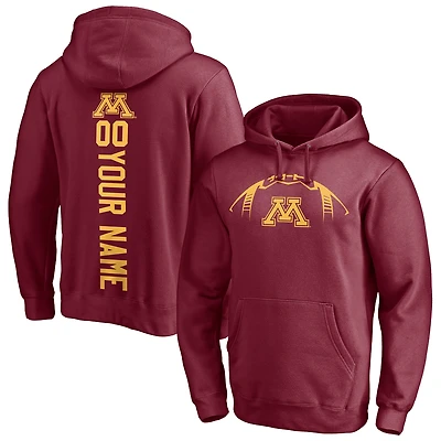 Men's Maroon Minnesota Golden Gophers Playmaker Football Personalized Name & Number Pullover Hoodie