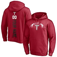 Men's Cardinal Troy University Trojans Playmaker Football Personalized Name & Number Pullover Hoodie