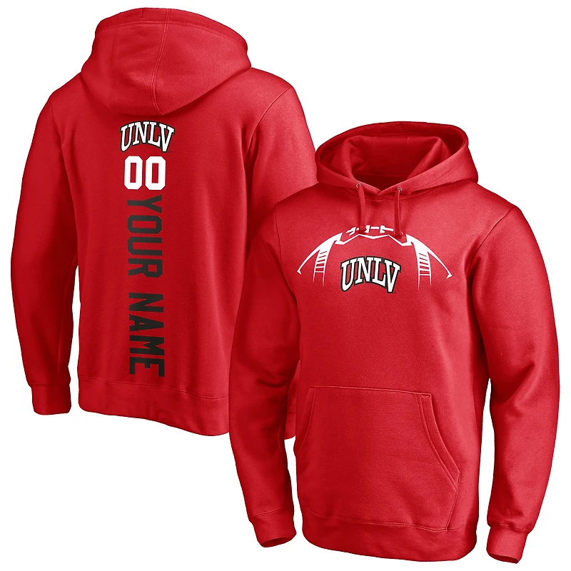 Men's Scarlet UNLV Rebels Playmaker Football Personalized Name & Number Pullover Hoodie