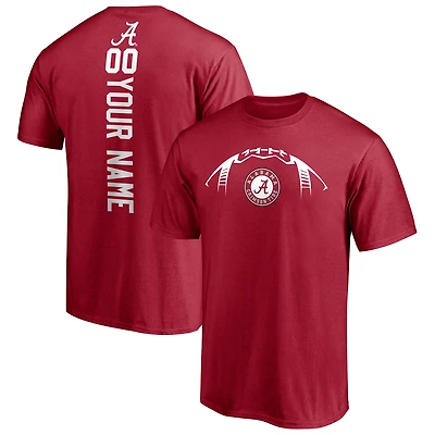 Men's Crimson Alabama Crimson Tide Playmaker Football Personalized Name & Number T-Shirt