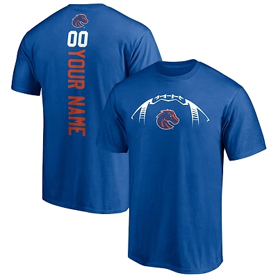 Men's Royal Boise State Broncos Playmaker Football Personalized Name & Number T-Shirt