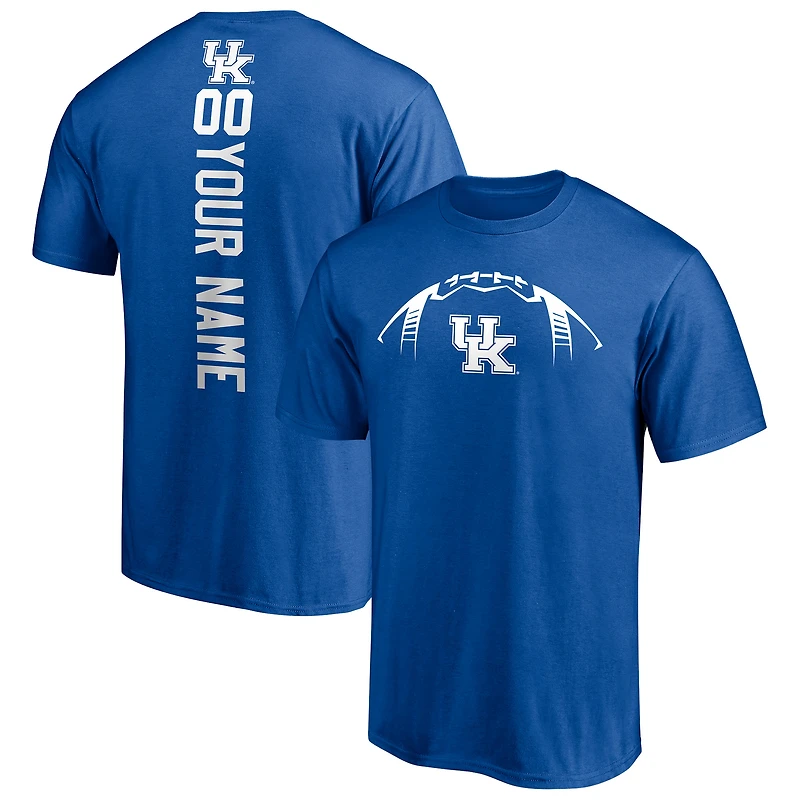 Men's Royal Kentucky Wildcats Playmaker Football Personalized Name & Number T-Shirt