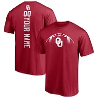 Men's Crimson Oklahoma Sooners Playmaker Football Personalized Name & Number T-Shirt