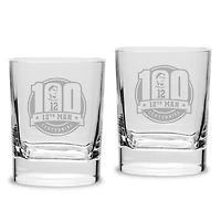Texas A&M Aggies 12th Man Centennial 2-Piece 11.75oz. Square Double Old Fashioned Glass Set
