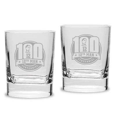 Texas A&M Aggies 12th Man Centennial 2-Piece 11.75oz. Square Double Old Fashioned Glass Set