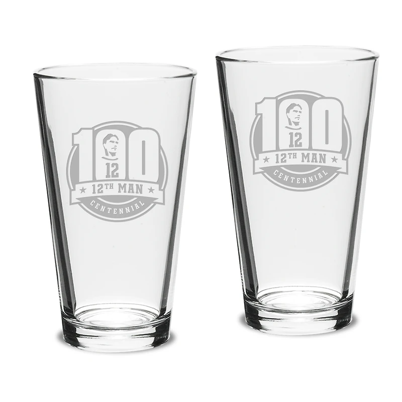 Texas A&M Aggies 12th Man Centennial 2-Piece 16oz. Classic Pub Glass Set