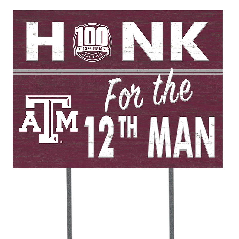 Texas A&M Aggies 12th Man Centennial 18'' x 24'' Yard Sign