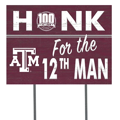Texas A&M Aggies 12th Man Centennial 18'' x 24'' Yard Sign
