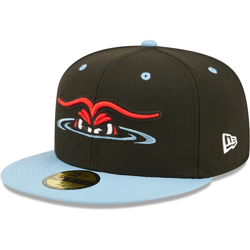Men's New Era Black Hickory Crawdads Authentic Collection Team Alternate 59FIFTY Fitted Hat