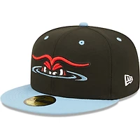 Men's New Era Black Hickory Crawdads Authentic Collection Team Alternate 59FIFTY Fitted Hat