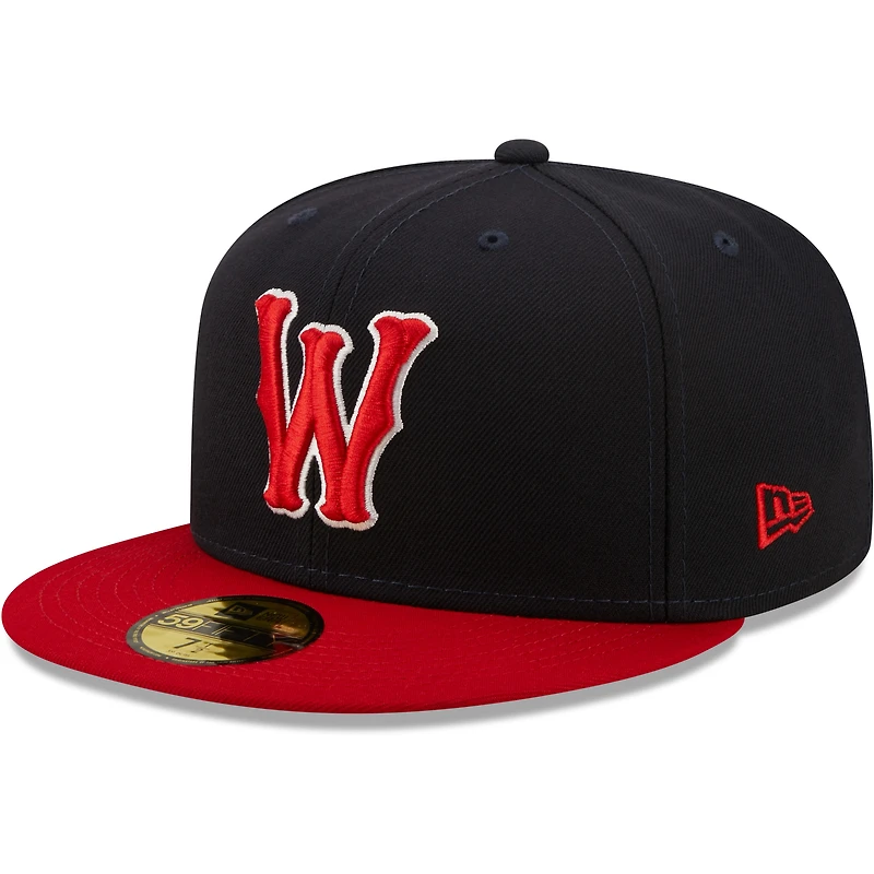 Men's New Era Navy/Red Worcester Red Sox Authentic Collection 59FIFTY Fitted Hat