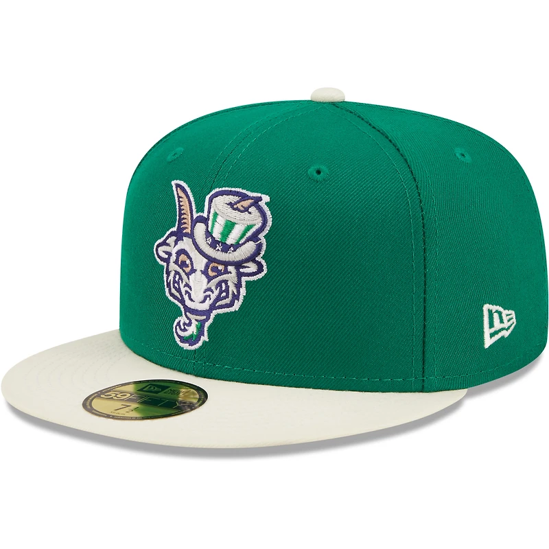 Men's New Era Green Hartford Yard Goats Alternate Logo 3 Authentic Collection 59FIFTY Fitted Hat