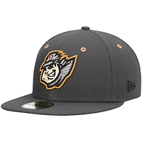 Men's New Era Gray Altoona Curve Road Authentic Collection 59FIFTY Fitted Hat