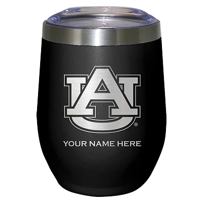 Black Auburn Tigers 12oz. Personalized Etched Stemless Tumbler