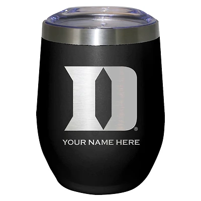 Black Duke Blue Devils 12oz. Personalized Etched Stemless Tumbler