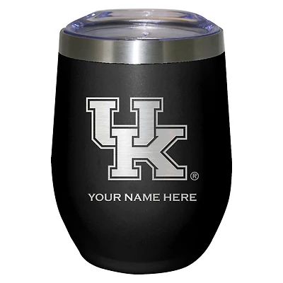 Black Kentucky Wildcats 12oz. Personalized Etched Stemless Tumbler