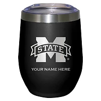 Black Mississippi State Bulldogs 12oz. Personalized Etched Stemless Tumbler