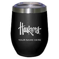 Black Nebraska Huskers 12oz. Personalized Etched Stemless Tumbler