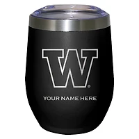 Black Washington Huskies 12oz. Personalized Etched Stemless Tumbler