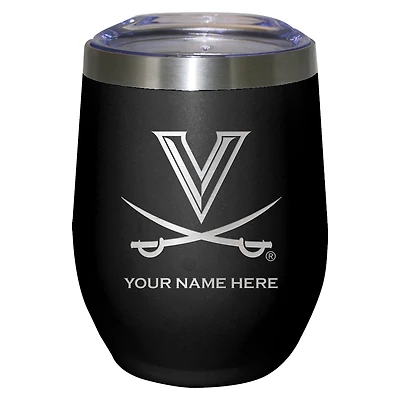 Black Virginia Cavaliers 12oz. Personalized Etched Stemless Tumbler