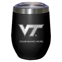 Black Virginia Tech Hokies 12oz. Personalized Etched Stemless Tumbler