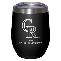Black Colorado Rockies 12oz. Personalized Etched Stemless Tumbler