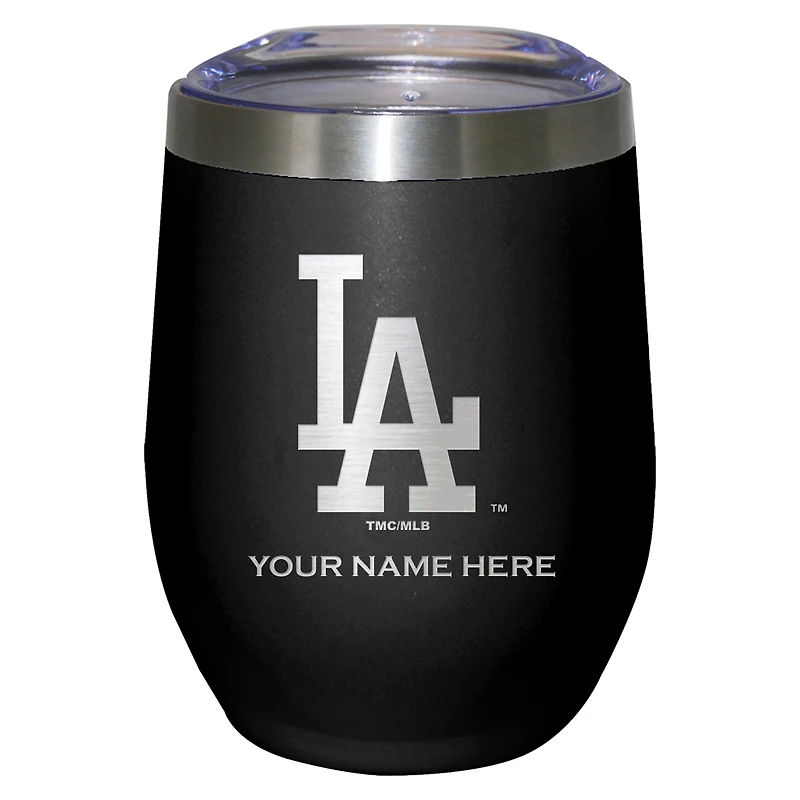 Black Los Angeles Dodgers 12oz. Personalized Etched Stemless Tumbler