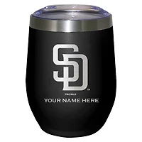 Black San Diego Padres 12oz. Personalized Etched Stemless Tumbler